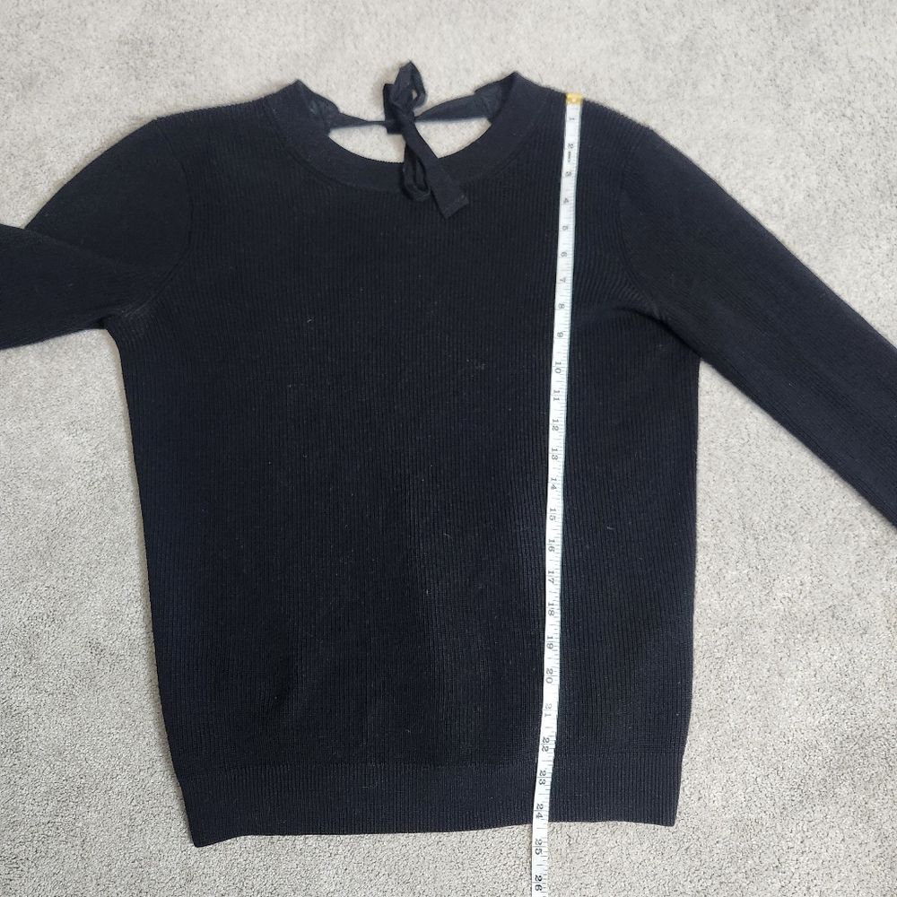 Aritzia 100% Wool Black Sweater Balletcore Open Scoop Back Size Small - Picture 11 of 14